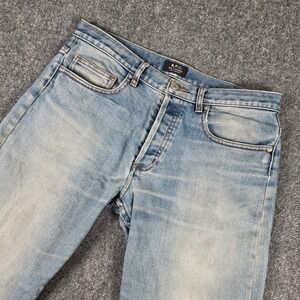 A.P.C. New Standard Jeans Mens 30 Light Wash Blue Straight Leg Button Fly